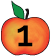 Orange æble ikon